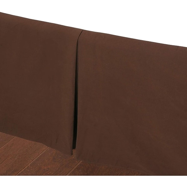 Dark Brown Bed Skirt Cotton Twill Pleated Dust Ruffle w/ Split Corners